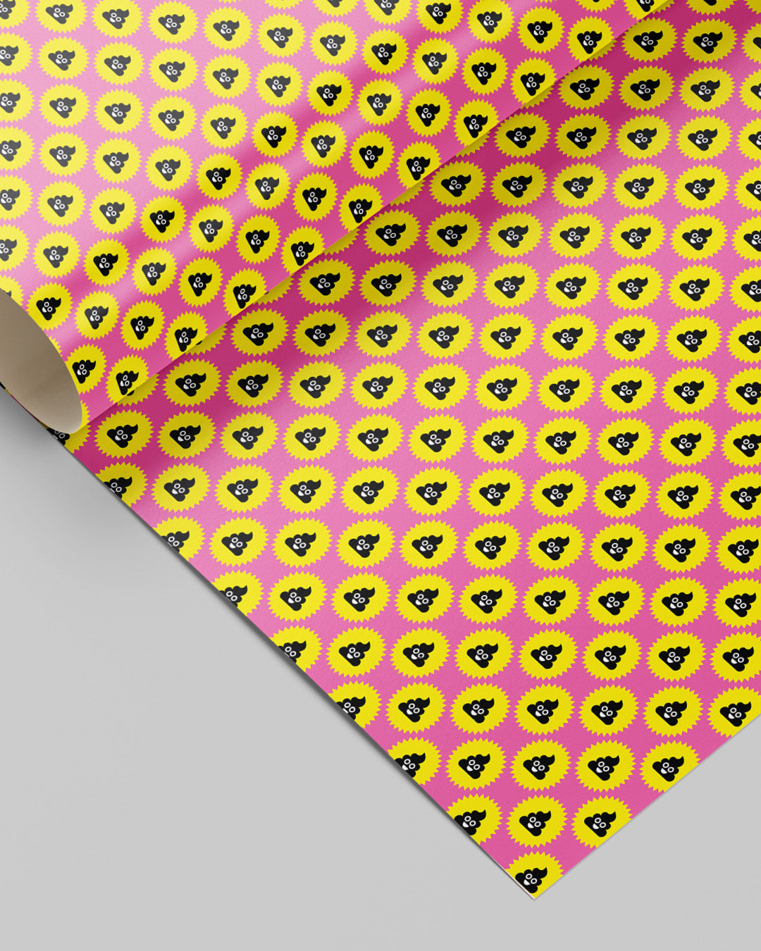 Geschenkpapier „Flaming Poo – Pink Pop Edition" - 10 Bögen